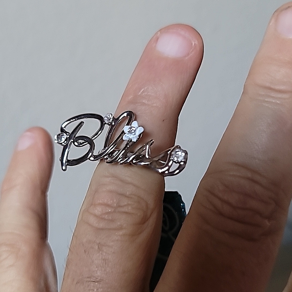 New! BLUE by BETSEY JOHNSON Silver Toned & Crystal Bliss Ring.